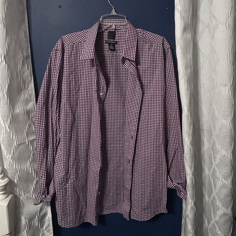 H&M Burgundy Checkered Shirt